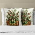 thumbnail image 3 of Christmas Pine Picks Pillow Covers 20x20 Inch Set of 2 - Winter Pinecones and Needles Cedar Fir Xmas Decoration Pillowcases Cushion Cover for Bedroom Couch Sofa Home Porch, 3 of 5