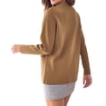 thumbnail image 4 of Solid Color Women Long Sleeve Crewneck Casual Button Down Knit Cardigan with Pocket, 4 of 5