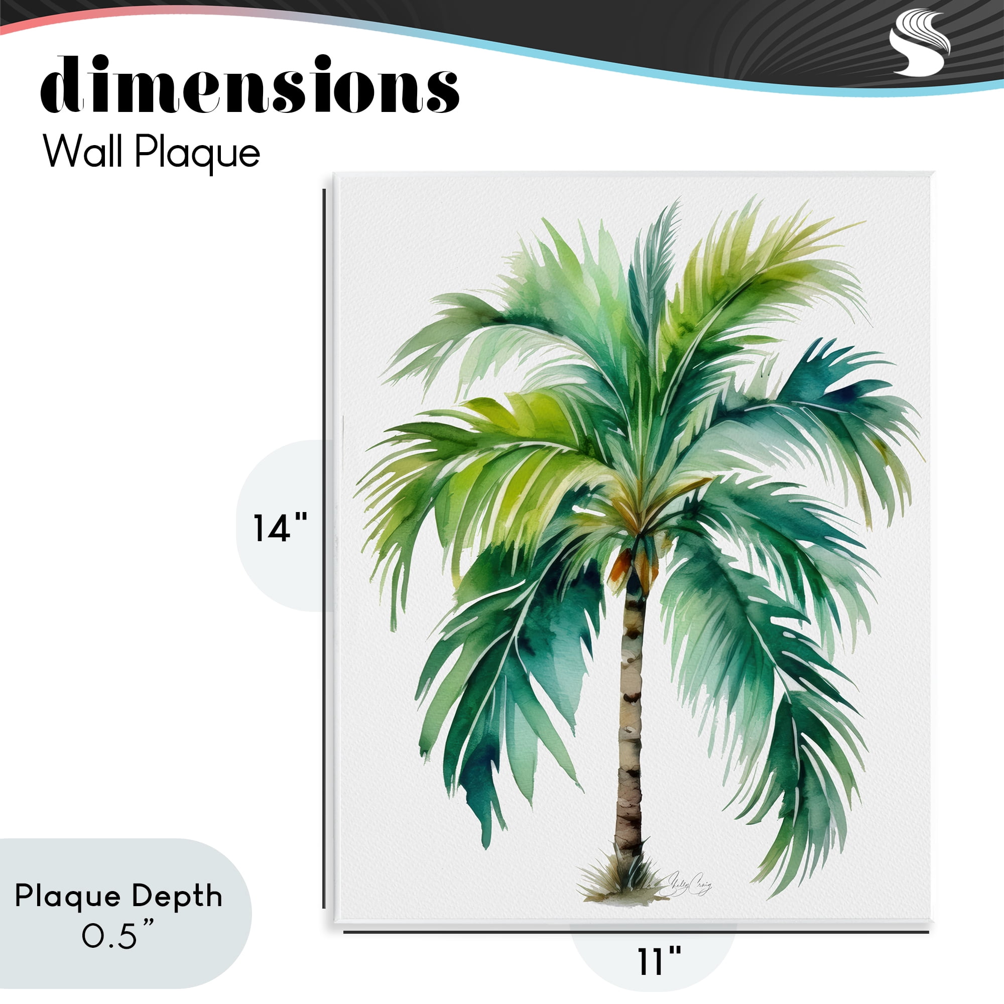 Stupell Industries Lagoon Majesty Palm Wall Plaque Art, design by Shelly Craig