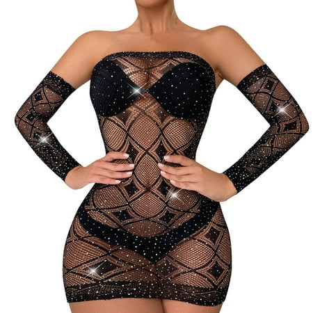 

Hot Diamond Underwear Shining All Over The Diamond Border Skirt Sleeve Net Clothes Women s Lingerie Set Corset Lingerie with Garter And Stockings