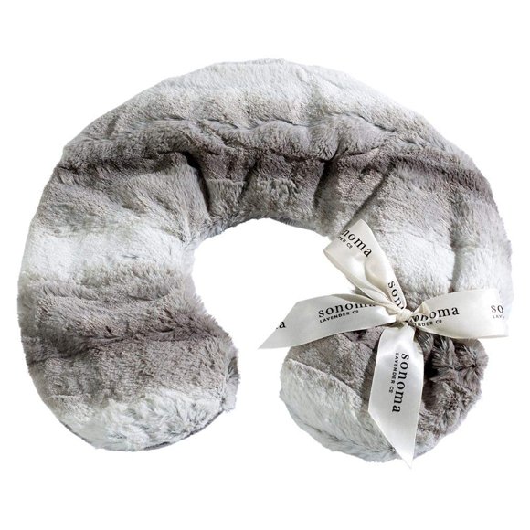 Sonoma Lavender Luxury Lavender Heatable/Chillable Neck Pillow, Microwaveable for Neck and Shoulders with Removable Washable Covers, Great for Relaxation and Pain Relief (Angora Platinum)