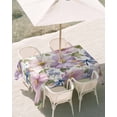 thumbnail image 3 of 60x120 Inch Outdoor Tablecloth with Umbrella Hole Zipper Rectangle Spring Flowers Rectangular Tablecloths Outside Waterproof Watercolor Floral Dragonflies Vintage Patio Table Cover for Picnic Party, 3 of 8