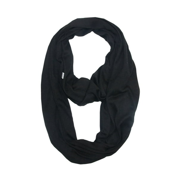 Bufanda con bolsillo con cremallera para guardar Bufanda de color liso Bufanda con bolsillo Mujer