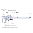 thumbnail image 2 of Eigraketly Calibrador de dial con núcleo a prueba de golpes para una herramienta de medición Vernier precisa y confiable Medidores de medidas dimensionales, 2 of 6