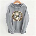 thumbnail image 4 of Fall Fashion Must Haves Womens Long Sleeve Christmas Print Hooded Pullover Sweatshirt Drawstring Hoodie Holiday Top Women, 4 of 5