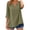 Blackish Green, variant on MEICHEN Womens 3/4 Sleeve Tops Cotton Linen Shirts V Neck Lace Casual Loose Fit Blouses Fashion Summer Essentials Tops for Women
