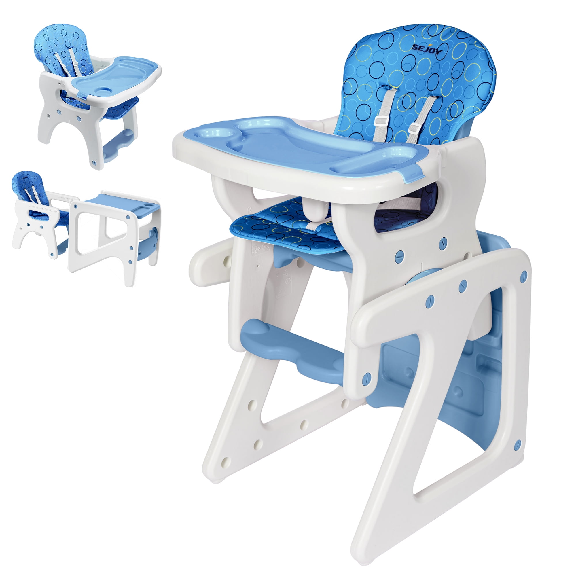 Sejoy 3 in 1 Baby High Chair Convertible Play Table Seat Booster