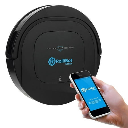 (Manufacturer Refurbished) ROLLIBOT GENIUS BL800 – Robotic Vacuum Cleaner- Vacuums, Sweeps, and Wet Mops Hard Surfaces and