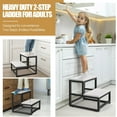 thumbnail image 4 of Wood and Metal 2 Step Stool for Adults & Kids – Heavy Duty Rustic Step Stools, 500 Lbs Capacity Non-Slip Stepping Stool for High Beds, Kitchen, Bathroom, Closet, Durable Foot Stool for Home Use, 4 of 15