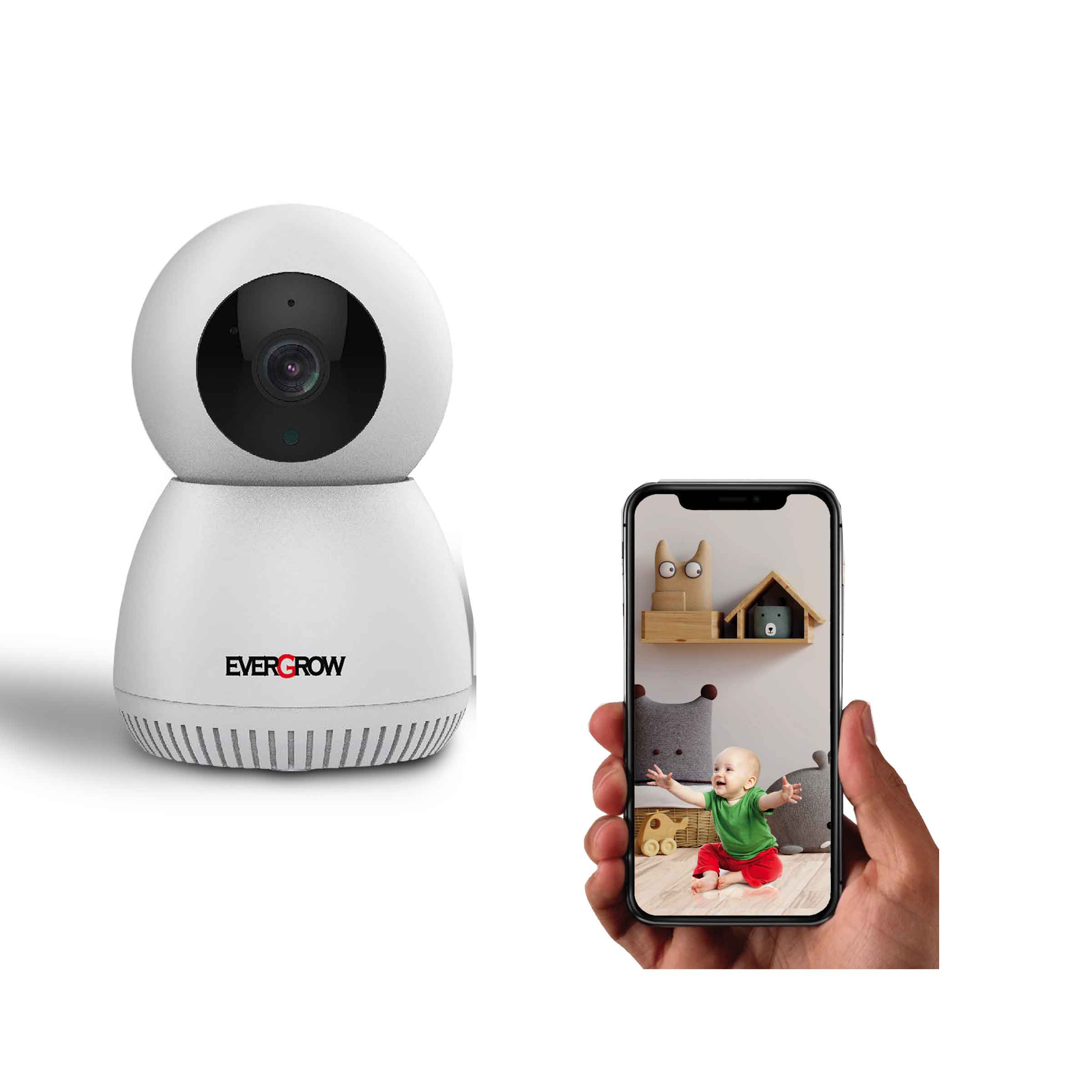 EverGrow Baby Monitor, WiFi Pet Camera Indoor, 360-degree Wireless IP Nanny Camera, 1080P Home Security Camera, Motion Tracking, IR Night Vision, Two-Way Audio, Alexa and PTZ(CAM-CA43-168) - image 3 of 8