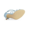 thumbnail image 5 of BLISSFUL STEP Women's Shoes Strappy Lace Up Open Toe Stiletto High Heel Dress Sandals  Sky Blue 9, 5 of 7