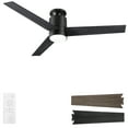 thumbnail image 3 of Ohniyou 52 " Flush Mount Ceiling Fans with Light and Remote Low Profile 3 Blades Outdoor Ceiling Fan for Patio Kitchen Bedroom, Black, 3 of 12