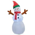 thumbnail image 2 of ProductWorks Candy Cane Lane Pre-Lit Nylon Inflatable Outdoor Christmas Decoration, Snowman, 4ft, 2 of 5