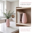thumbnail image 5 of REGALWOVEN Small Ceramic Bud Vase Cylinder Vase, Matte Ribbed Decorative Flower Vase for Desktop, Bathroom, Home Decor Accent Pink 2.4"L x 2.4"W x 5.1"H, 5 of 5