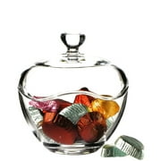 Christmas Candy Dish with Lid, Small Decorative Sugar Bowl for Desk, Cute Food Container with Cover, Clear Glass Candy Jar for Candy Buffet