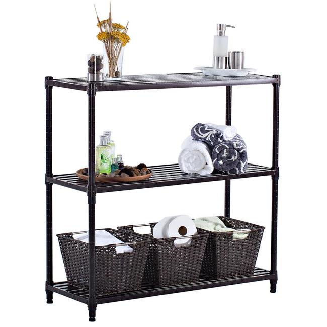 TRINITY 36"W x 14"D x 35"H 3Shelf Slat Shelving Unit, 1050 lb Capacity