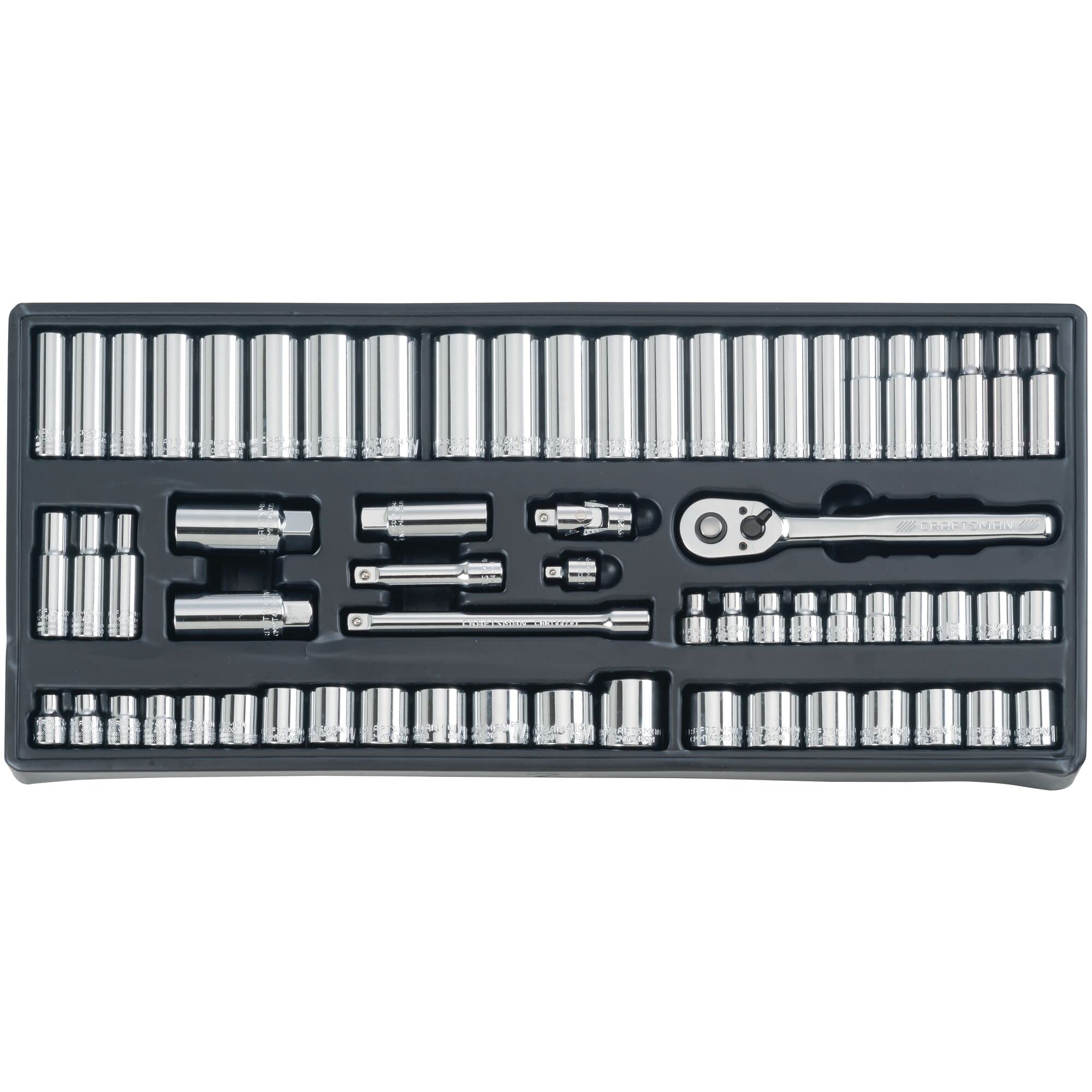 Craftsman 1/4, 3/8 and 1/2 in. drive Metric and SAE 6 and 12 Point Mechanics Tool Set 308 pc. - image 3 of 6
