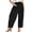 Black, variant on TOMVIGX Barrel Pants Women Wide Leg Flowy Corduroy Travel Pants Elastic Waist Baggy Cropped Lounge Trousers with Pockets Black S