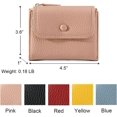 thumbnail image 2 of Leather Small Wallet Simple Bifold Wallet Zipper Pocket Cash Card Holder Coin Purse (Yellow), 2 of 5