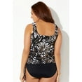 thumbnail image 2 of Swimsuits For All Women's Plus Size Scoop Neck Relaxed Fit Side Tie Blouson Tankini Top, 2 of 3