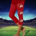 thumbnail image 1 of MKLEKYY Leggings deportivos con estampado de rugby para mujer, de moda informal, pantalones de yoga, leggings capri 2883, 1 of 3