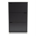 thumbnail image 3 of Bowery Hill Contemporary Wood 3 Pull-out Shelf Shoe Cabinet in Dark Gray, 3 of 10