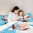 thumbnail image 5 of Feelyou Kawaii Santa Claus King Size Comforter Sets, Winter Blue Christmas Bedding Comforter Set, White Snowflake Reversible Bedding Set, Ultra Soft Home Decor,3 Pieces, 5 of 8