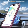 thumbnail image 6 of Compatible With iPhone 15 Pro Magnetic Case Wireless Charging Built-in 120° Rotate Ring Holder[Hidden Kickstand] Shock-absorbent Hard PC Lightweight Plain Translucency Phone Cover,Winered, 6 of 7