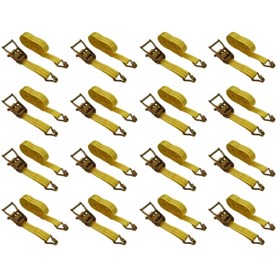 1.5"x27' Ratchet Straps 4000 Lbs 16 Pack