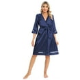 thumbnail image 4 of Newway Bathrobe Women's Solid Shiny Ladies Nightgown Women's Pajamas Solid Color Women's Solid Color Homewear, 4 of 6