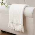 thumbnail image 5 of Dark Grey Throw Blanket for Couch, Decorative Knit Grey Blanket with Tassels, Soft Warm Cozy Couch Throw Blankets, 50" x 60", 5 of 5