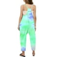 thumbnail image 4 of TOOYOU Girls Summer Jumpsuit Tie-Dye V Neck Sleeveless Romper Loose Fit Casual Jumpsuit With Pockets For Teens And Juniors Child Lively Playwear Size 4-5 Years ,Light Green, 4 of 5