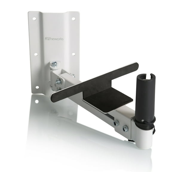 Gator Frameworks Adjustable Studio Speaker Wall Mount; Fits Both 38mm & 35mm Speaker Mounts; White (GFWSPKWM100W)