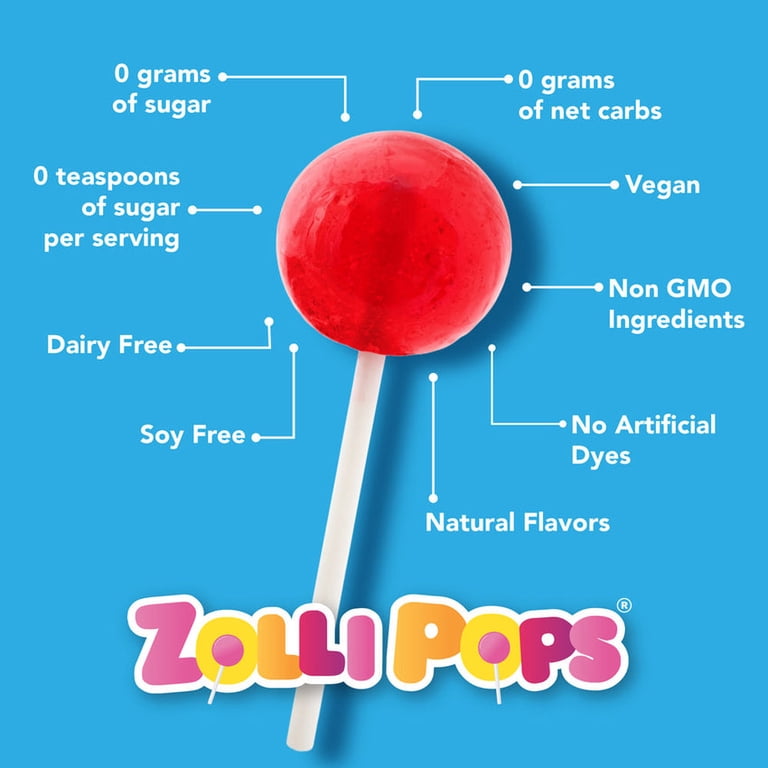 ZOLLIPOPS Vitamin C Lollipops, 8 oz, Sugar Free Allergen Free