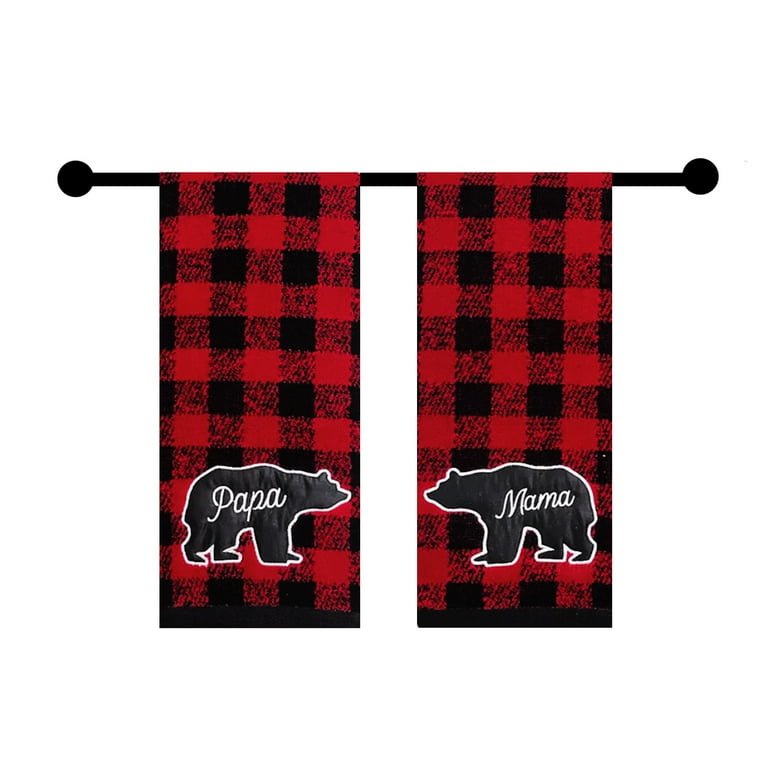 Christmas Red And Black Buffalo Plaid Pattern Hand & Bath Towel by Created  Prototype