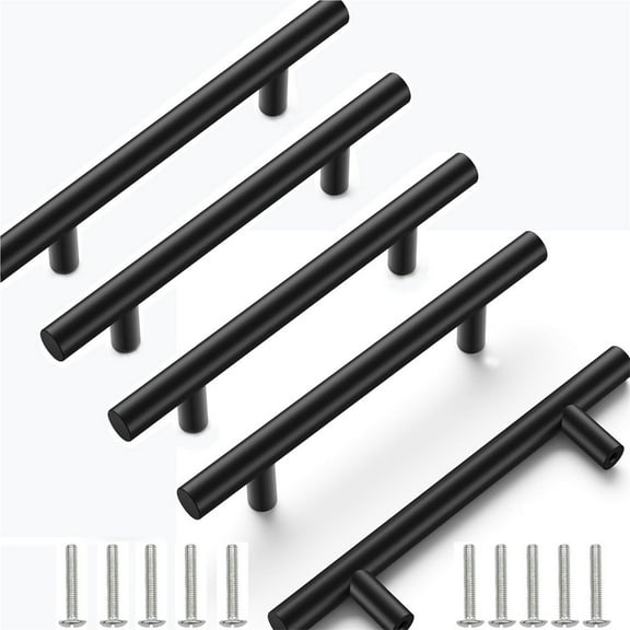 10Pcs Classic Cabinet Handles, Dresser Drawer Pulls, Bathroom Hardware Handles, 3-3/4-Inch (96mm) Hole Centers, Brushed