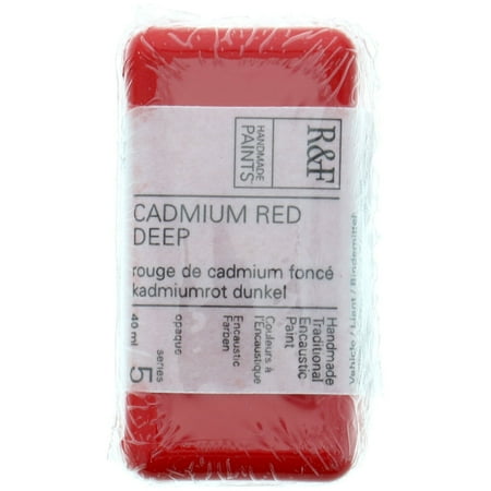 UPC: 0836943000520 | R&F Handmade Paints Encaustic Paint Cake  40ml  Cadmium Red Deep