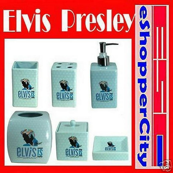 Elvis Presley Ceramic 6 pc Bathroom Set, New Soap Dish