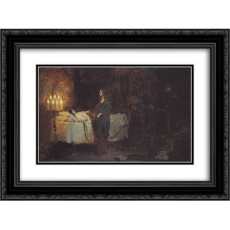 Ilya Repin 2x Matted 24x18 Black Ornate Framed Art Print 'Raising of Jairus Daughter'