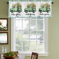 thumbnail image 4 of Hello Spring Valances for Windows, Decorative Rod Pocket Window Valance Curtains, Easter Flowers Green Truck Floral Blue Plaid Short Curtain Drapes for Kitchen/Living Room, 2 Panels, 60" W x 18" L, 4 of 8