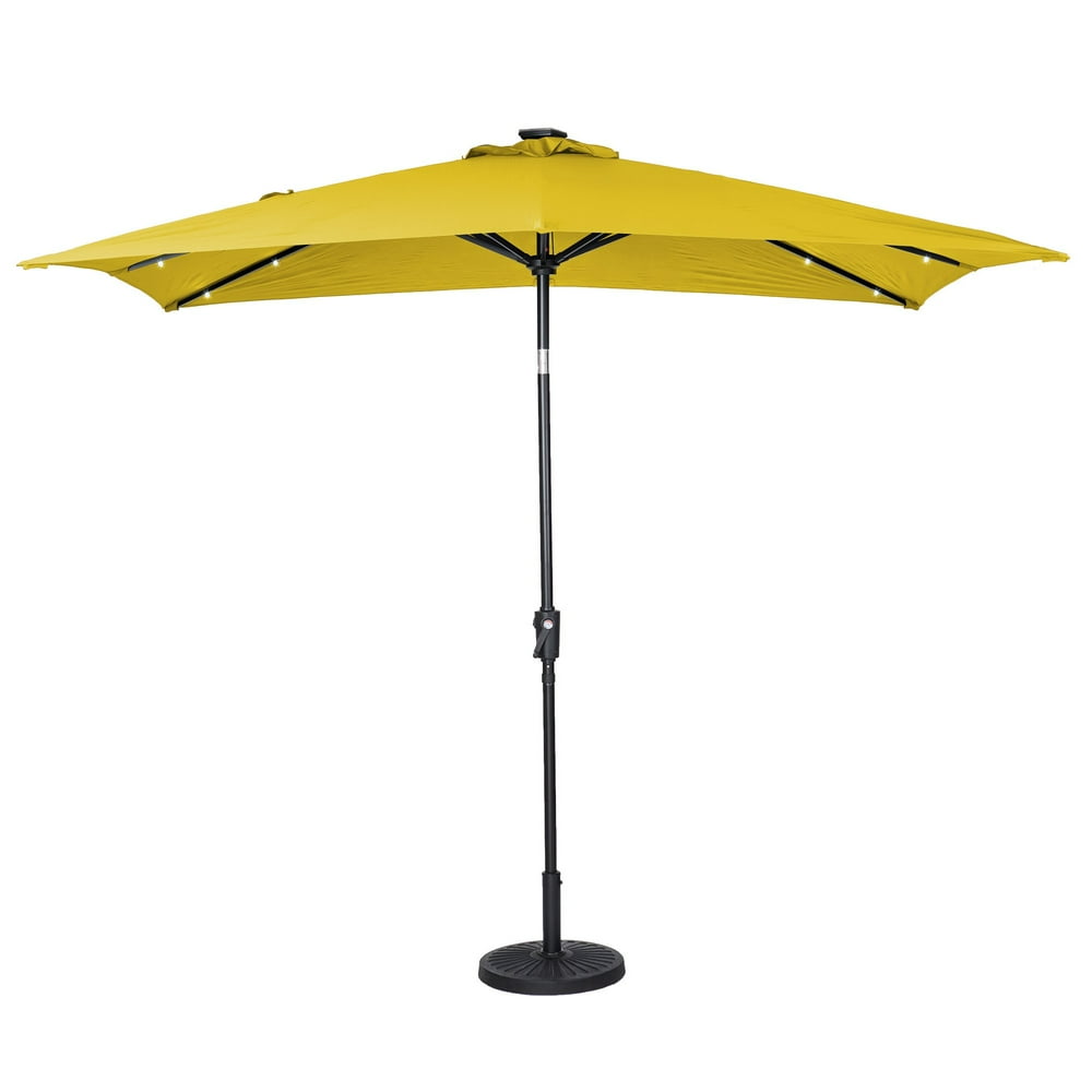 Sun-Ray 9'x7' Rectangular Solar Lighted Umbrella - OLEFIN FABRIC ...