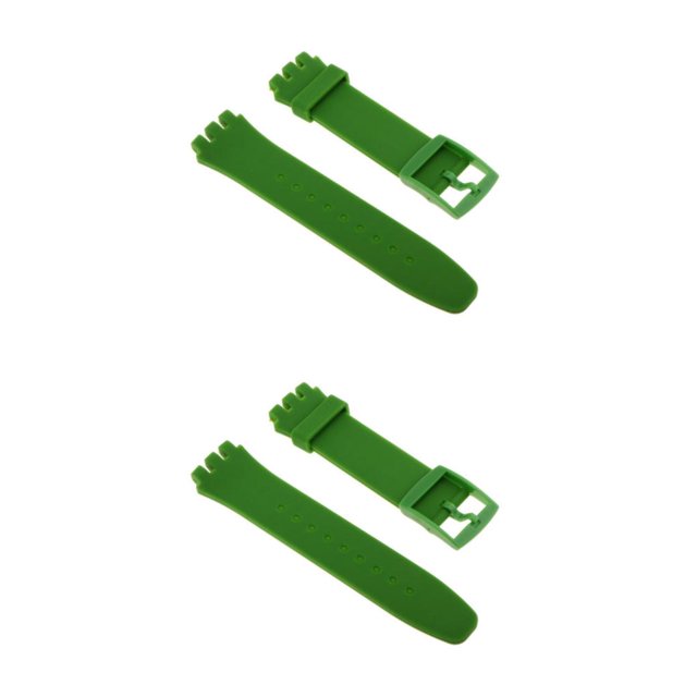 Baohd Versatile Silicone Watch Bands Watch Straps Replacement Rubber Wrist Band Green 20mm 2Set