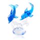 thumbnail image 1 of Figuras coleccionables de delfines dobles de cristal, adornos de criaturas marinas, 1 of 5