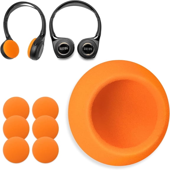 Ear Pads Compatible with Chevrolet Silverado,GMC,Honda,Acura,Chrysler Pacifica,Town & Country,Jeep,GM Yukon,Suburban, Cadillac Escalade,Ford,Lincoln IR Headphone DVD Systems Headset,Orange