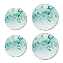 Stove Burner Covers 4 Pcs for Decorative Gas Stove Burner Cover 8Inch And 10Inch ,Green Branch and Leaves beautiful