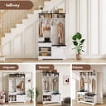 thumbnail image 6 of Vividwood Hall Tree with Bench and Storage MDF Wood Black, 6 of 9