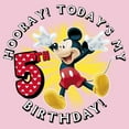 thumbnail image 2 of Girl's Mickey & Friends Hooray It's My 5th Birthday Graphic Tee Light Pink Medium, 2 of 4