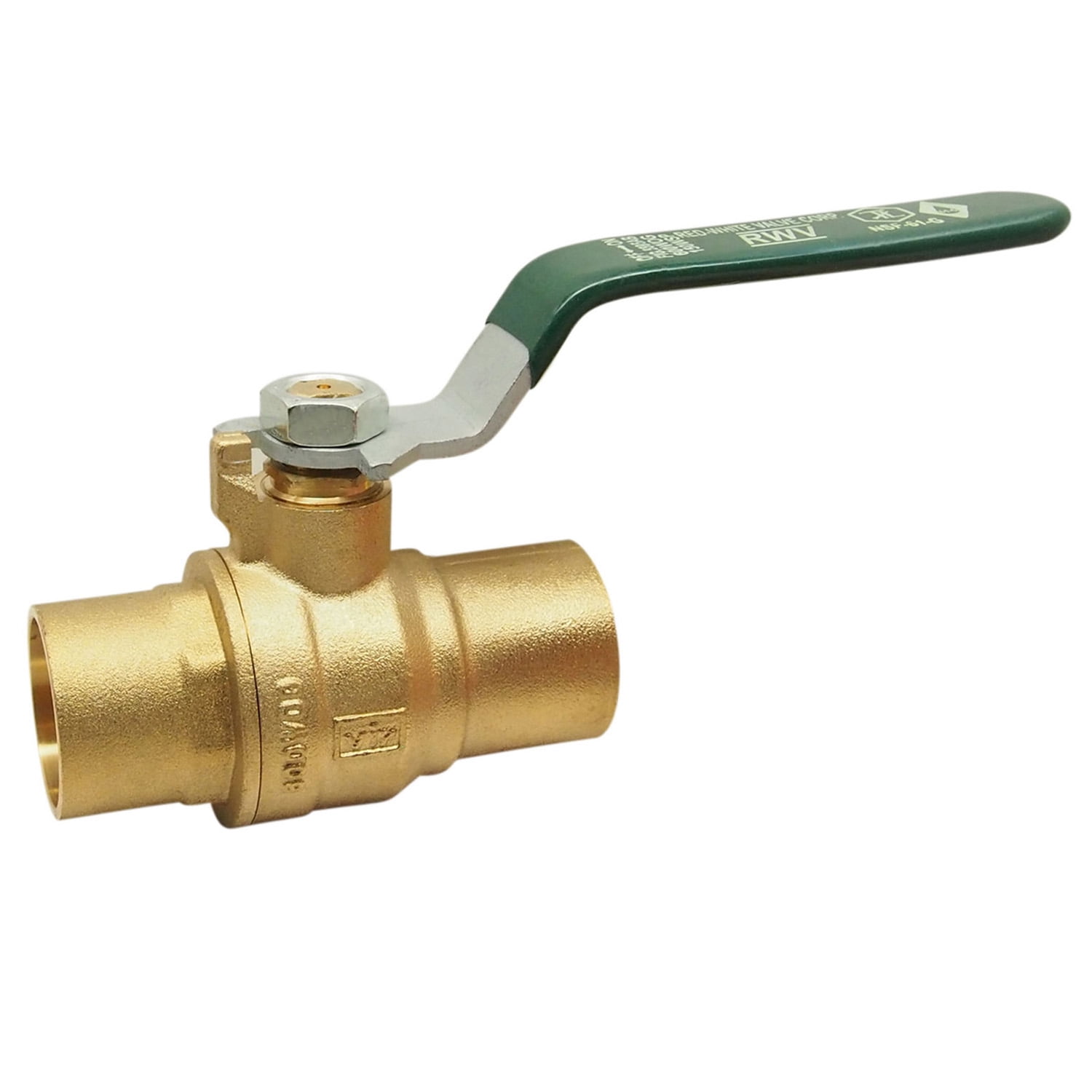 RedWhite Valve GIDDS154130 Rwv Brass Ball Valve with Solder Ends, 1/2