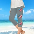 thumbnail image 4 of Ugoldhm 4th Of July Print Girls Capris Slim Casual Fashion Summer Pant Sport Yoga Cropped Leggings Size 2-13, 4 of 8