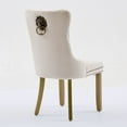 thumbnail image 6 of Dining Chairs Mid-Century Modern Chairs with Lion Head Pull Ring,High-end Tufted Solid Wood Contemporary Velvet Upholstered Dining Chair with Golden Wooden Legs Nailhead Trim 2-Pcs Set,Beige,SW1201BG, 6 of 24